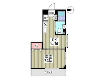 第三ハヤブサマンション(1DK/3階)の間取り写真