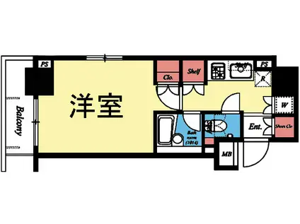 レジディア横濱関内(1K/7階)の間取り写真