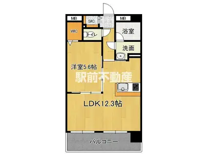 アース ザ レジデンスII(1LDK/3階)の間取り写真