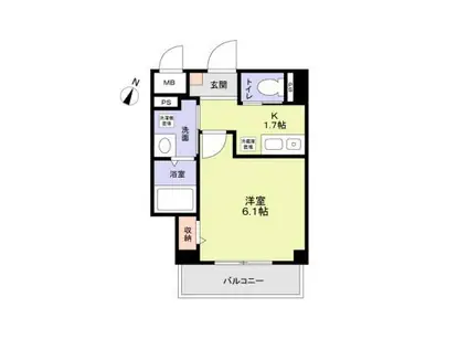 ソルテ西小岩(1K/2階)の間取り写真