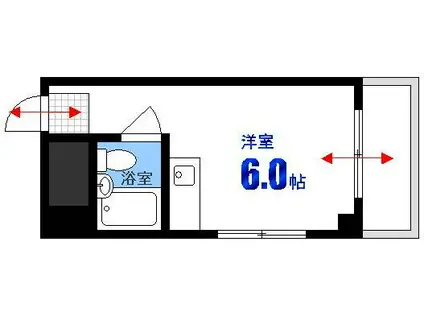 アスプロパラティII(ワンルーム/5階)の間取り写真