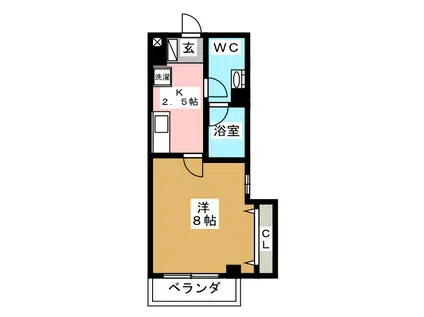 ベルタ大船(1K/3階)の間取り写真