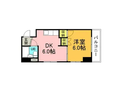 えいわビル(1DK/3階)の間取り写真