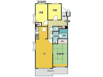 藤和ライブタウン希望ヶ丘(3LDK/4階)の間取り写真