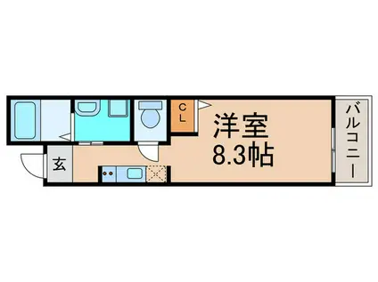 中京区橋東詰町M(ワンルーム/3階)の間取り写真