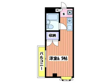 アドバンス国立(1K/2階)の間取り写真