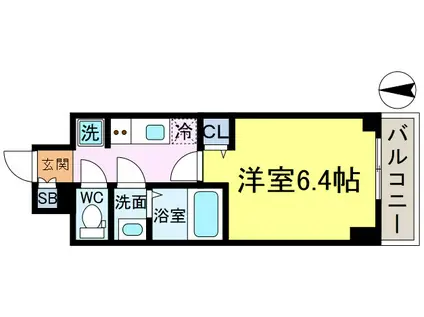 THE PASEO新小岩II(1K/5階)の間取り写真