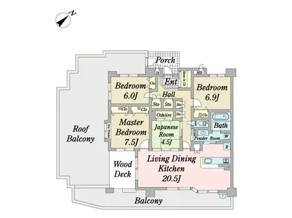 サンシティ山の手テラス(4LDK/6階)の間取り写真
