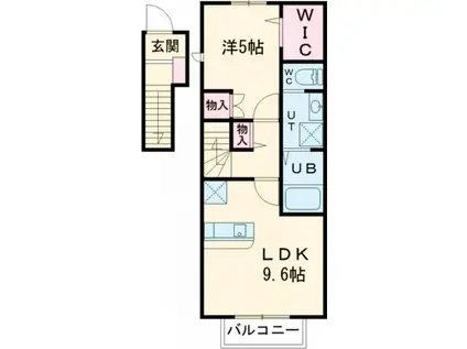 パークハウス A・B棟(1LDK/2階)の間取り写真