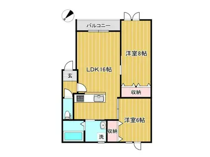 新釧路町AP(2LDK/2階)の間取り写真