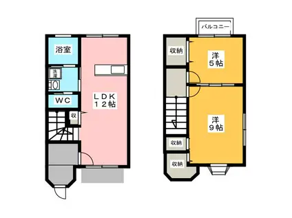 COUR VERTE (2LDK/1階)の間取り写真