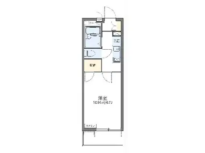 レオパレスリモーネ6(1K/2階)の間取り写真