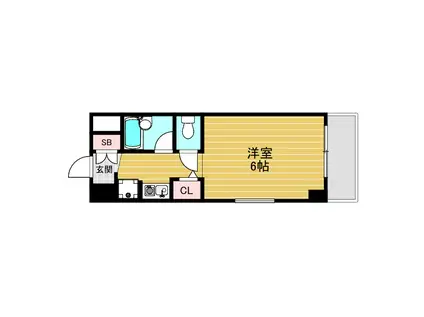 ノイエ新大阪 A棟(1K/8階)の間取り写真