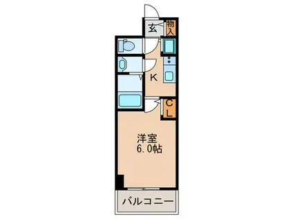 メインステージ大阪ノース MARK(1K/4階)の間取り写真