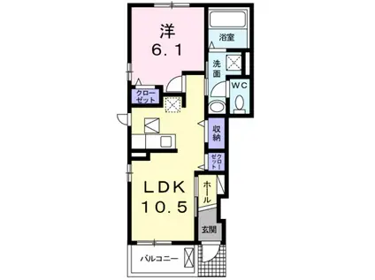 南海高野線 白鷺駅 徒歩17分 2階建 築7年(1LDK/1階)の間取り写真