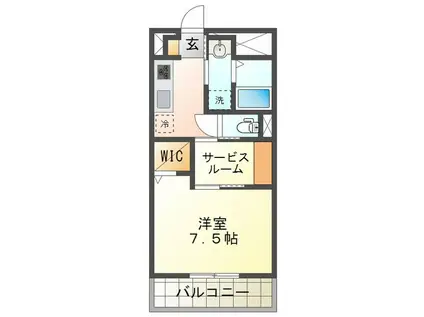 ロイヤルグランコート津(1SK/3階)の間取り写真