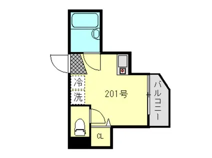 ネオス葛西(ワンルーム/2階)の間取り写真