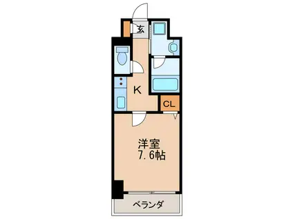 アプリーレ代官町(1K/5階)の間取り写真