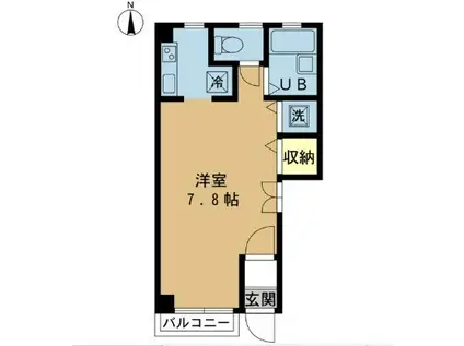 MIWAブライトンヒルズ(1K/1階)の間取り写真