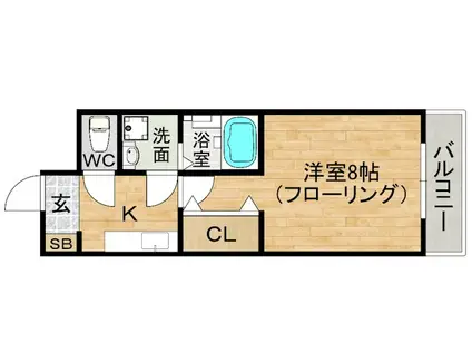 TOOM25(1K/2階)の間取り写真