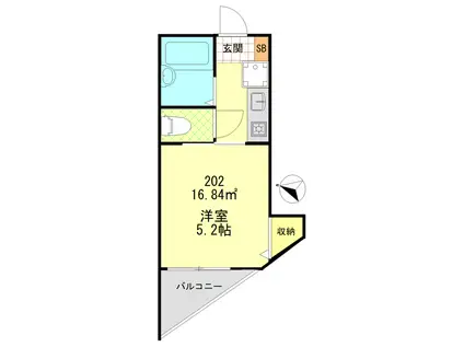 あおばトラスト中落合(1K/2階)の間取り写真
