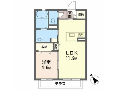 シャーメゾンルシエール(1LDK/1階)の間取り写真