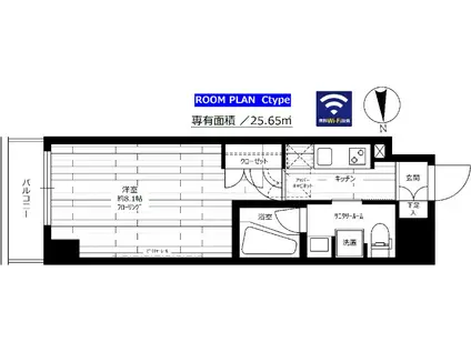 ステージグランデ亀戸アジールコート(1K/4階)の間取り写真