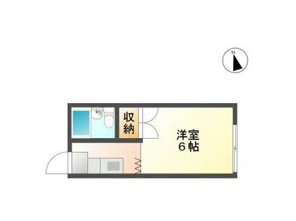 ハイツ梅(1K/2階)の間取り写真
