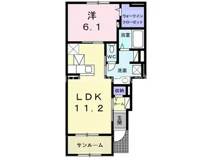 サンリット梶原III(1LDK/1階)の間取り写真
