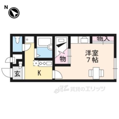 レオパレス札の辻(1K/1階)の間取り写真