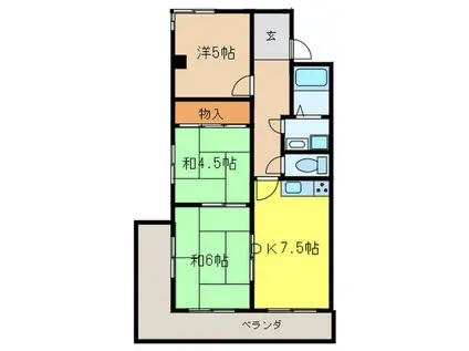 サンシャインミナミ(3DK/3階)の間取り写真