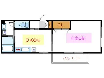ハウス小松川 (1DK/1階)の間取り写真