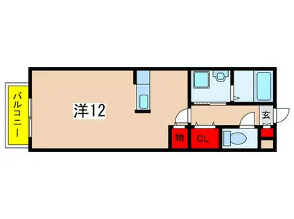 小田急多摩線 五月台駅 徒歩7分 2階建 築25年(ワンルーム/1階)の間取り写真