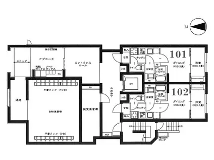 グローリオシェルト武蔵小杉II(1DK/1階)の間取り写真