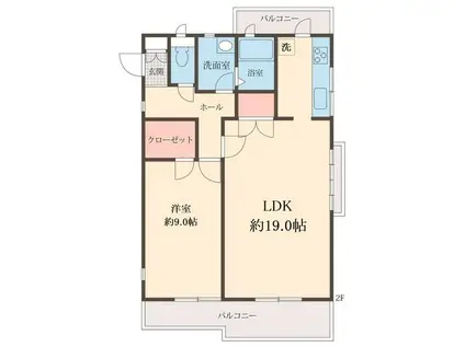 関山マンション(1LDK/2階)の間取り写真