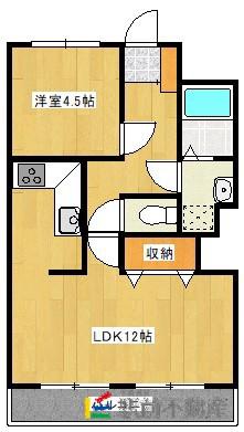 アビタシオン夜須(1LDK/3階)の間取り写真