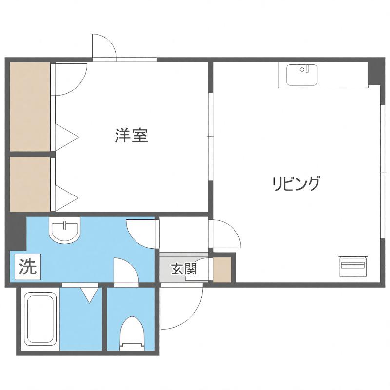 パルシティ710(1LDK/2階)の間取り写真
