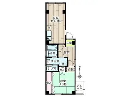 ダノイ桜井(1DK/2階)の間取り写真