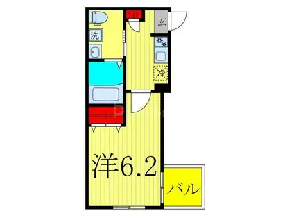 サンブリヤ西瑞江(1K/2階)の間取り写真