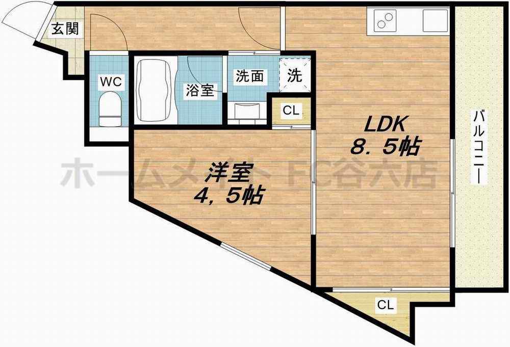 BLDK THEATER(1DK/4階)の間取り写真