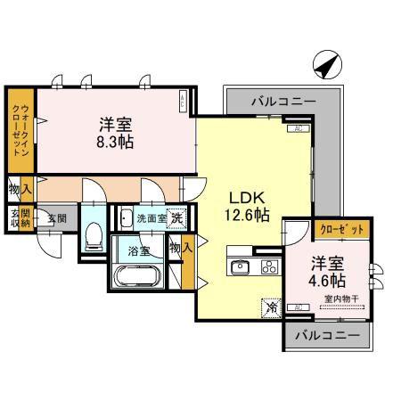 ベルフォルテ(2LDK/2階)の間取り写真