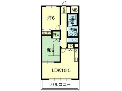 パルミエールきむら(2LDK/4階)の間取り写真