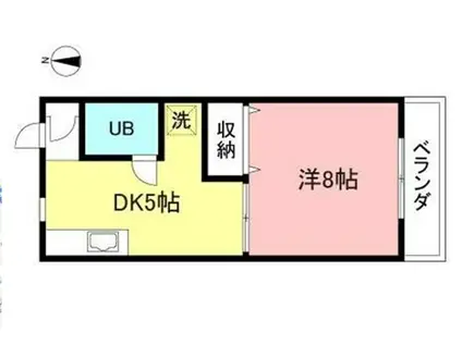 アゼリアガーデンズ向ヶ丘(1DK/1階)の間取り写真