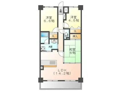 グローリアスコート緑区桃山東(3LDK/1階)の間取り写真