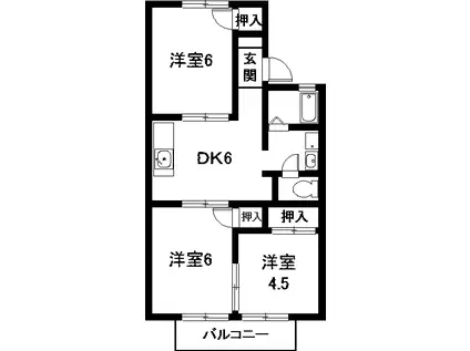 アネックスI(3DK/1階)の間取り写真