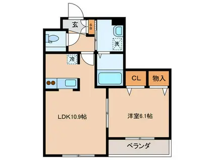ツインテラス春日II(1LDK/1階)の間取り写真