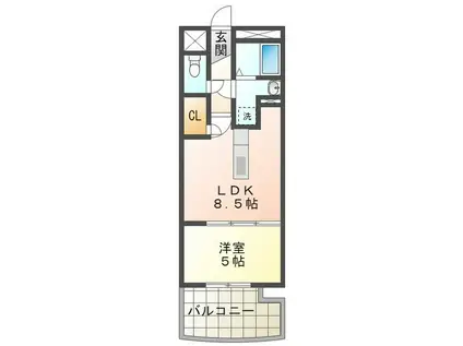 リーヴドムール(1DK/1階)の間取り写真