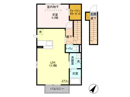 サンヒルズ・サクラ(1LDK/2階)の間取り写真