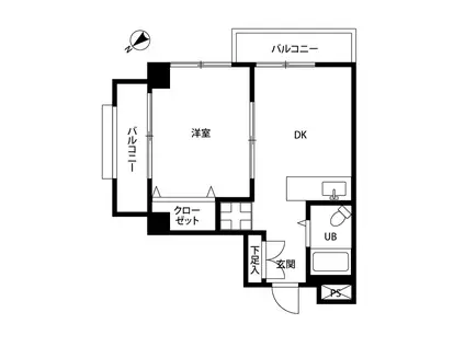 プレール早稲田(1DK/3階)の間取り写真