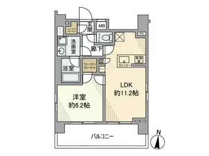 AXAS押上(1LDK/6階)の間取り写真